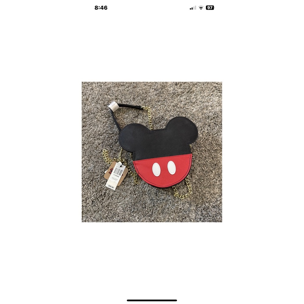 Disney Loungefly Mickey Mouse Crossbody Bag Red Black Faux Leather NWT 11194069